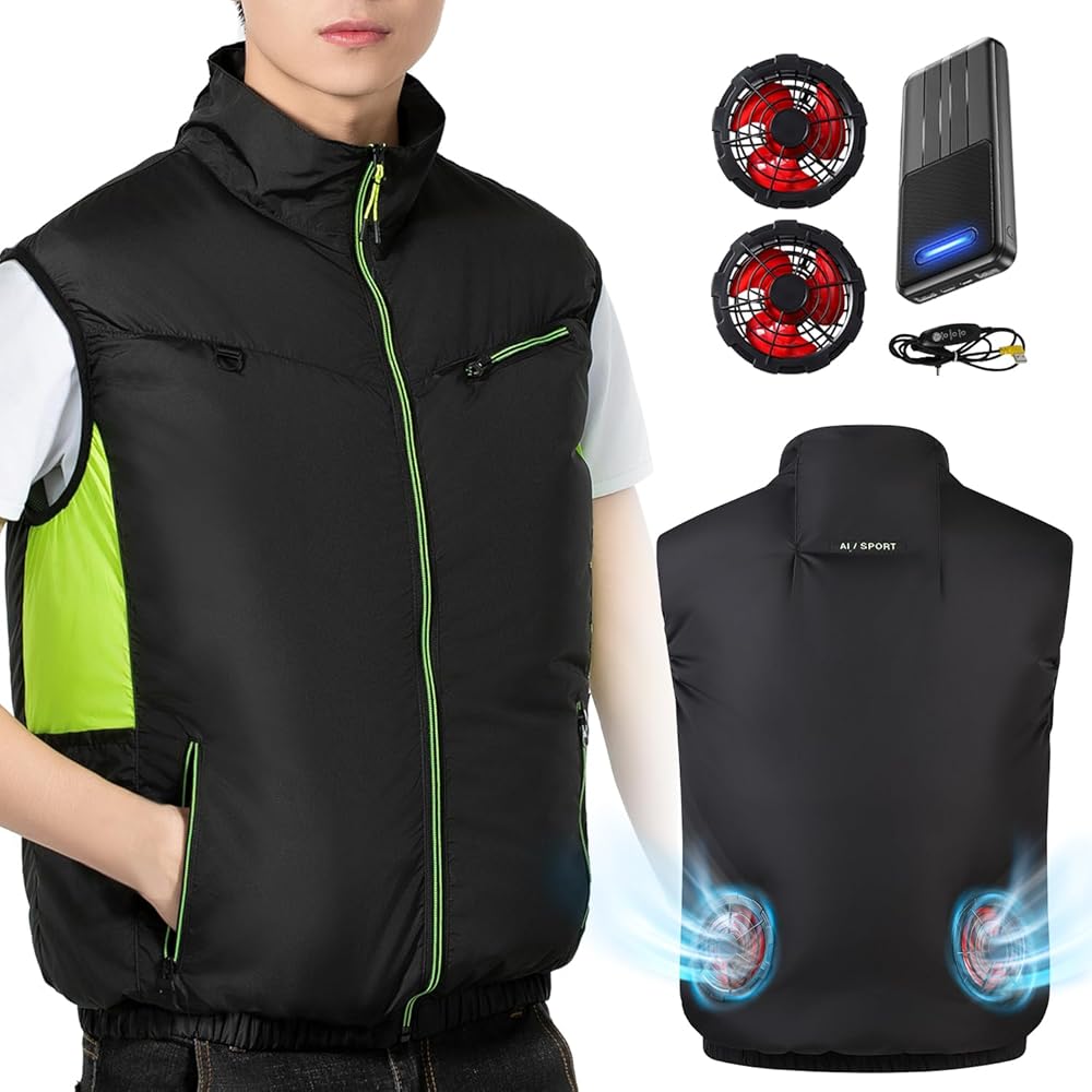 GERRY 空調服 ファン・バッテリー付き　ベスト　ブラック Amazon.co.jp: [Cheery] 空調作業服 ファンバッテリーセット